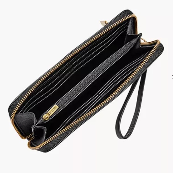 Fossil Black Jori RFID Zip Clutch Wallet - Picture 2 of 5